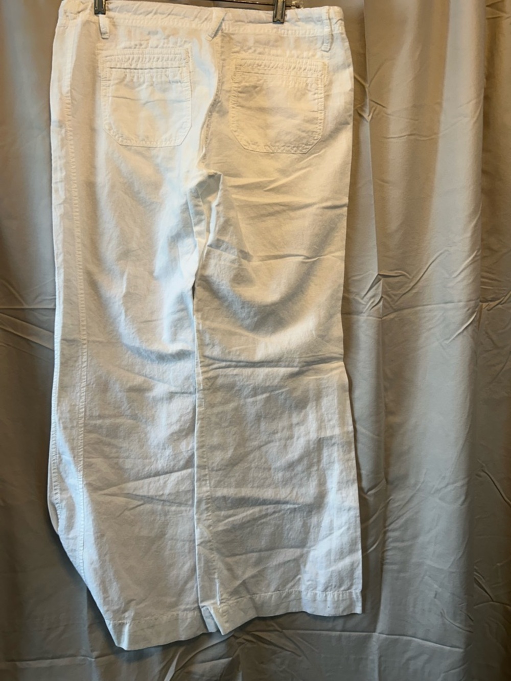 Willi Smith White Drawstring Wide-Leg Linen Pant - Picture 3 of 6